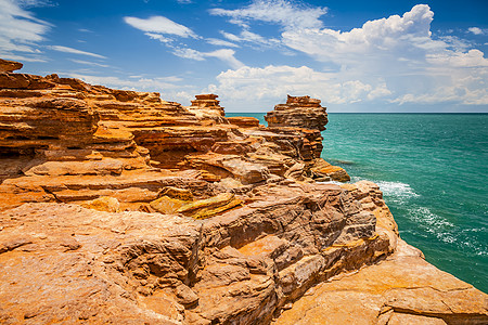 澳大利亚布罗ome环境平衡天空蓝色海浪海洋石头岩石旅游橙子图片