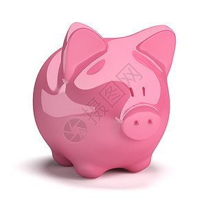 货币箱银行业猪肉粉色小猪白色预算经济硬币现金插图背景图片