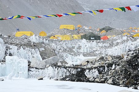 亚洲尼泊尔喜马拉雅山最南珠峰基地营地图片