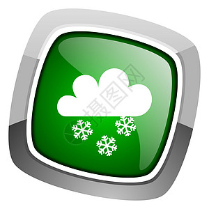 雪雪图标商业下雪天气互联网绿色多云预测晴雨表钥匙气象图片