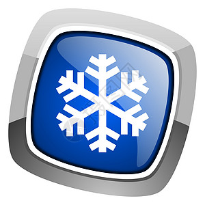 雪花图标气候蓝色正方形假期空气温度薄片护发素钥匙按钮图片