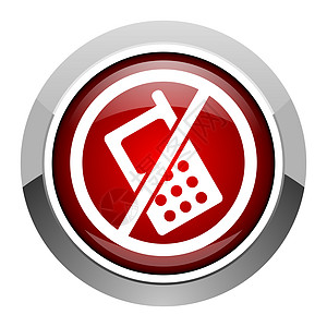 无电话图标横幅网络警报手机警告互联网按钮合金红色商业图片