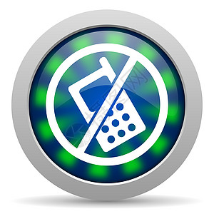 无电话图标适应症绿色蓝色网络圆圈商业互联网警告钥匙警报图片