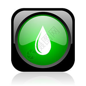 黑色和绿色平方网络灰色的图标互联网管道液体网站水力学菜单环境生态水滴回收图片