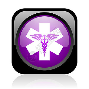 cudduceus 黑色和紫色广场网络光滑图标横幅援助医院网站救护车卫生保健医生药店诊所图片