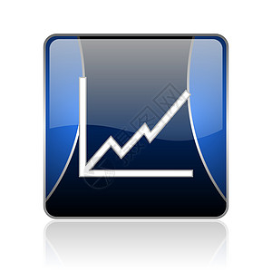 蓝色图表蓝平方网络光亮的图标课程统计平衡商业营销投资数据标识正方形市场图片