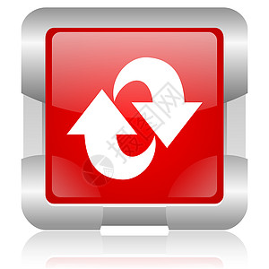 红色平方网络光滑旋转图标电路网站回收按钮环境箭头商业生态钥匙互联网图片