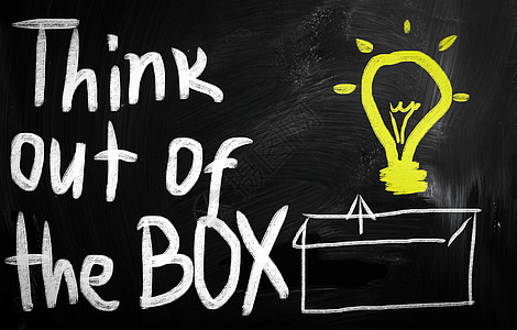 在盒子外思考灯泡进步会议思维市场商业成功战略解决方案办公室图片