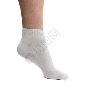 袜子在脚上女性松紧带针织品棉布运动男性运动装白色衣服丝袜图片