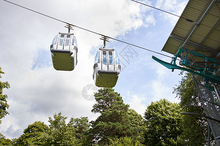 电缆汽车运输山脉树木缆车金属城市公园全景天际图片
