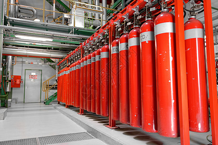 发电厂大型CO2灭火灭火器二氧化碳危险圆柱工具压力灭火保险力量安全气体图片