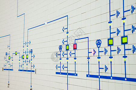 现代电力计划的一部分在控制室内房间电气安全电路半导体网络控制板工业断路器工作背景图片