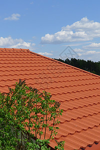 红屋顶天空瓷砖红色管家图片