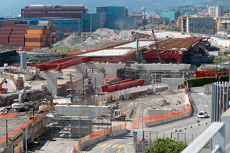 正在重建的公路上混凝土篮球工程团队安全建造机械液压工业高地图片