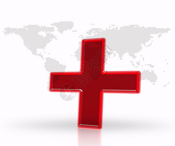 数字红色医疗十字背景图片