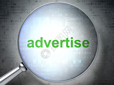 广告概念 以光玻璃在数字屏上刊登广告图片