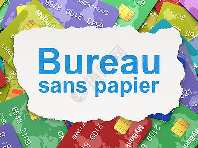 金融概念 信用卡退款局Sans papier(法国)g背景图片