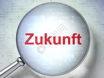 时间概念 Zukunft( German) 数字背面有光玻璃的 Zukunft( german)图片