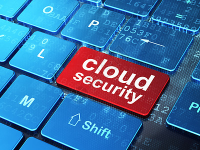 云层技术概念 计算机键盘上的云安全白色商业代码数据钥匙红色软件计算网站服务器背景