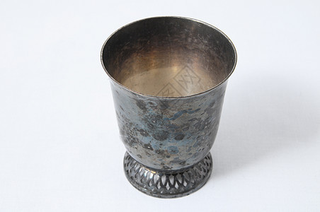 由Siver制成的古老玻璃饮料高脚杯传统眼镜杯子基督镀银圣杯金属图片
