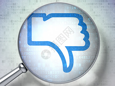 社交媒体概念 与数字背面的光玻璃不同速度社区扇子蓝色拇指放大镜互联网投票电脑朋友图片