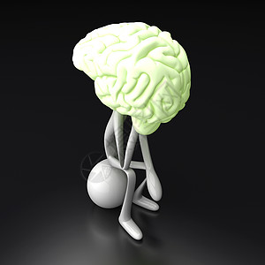 思想家插图数字头脑科学创造力卡通片神经系统知识分子教育女士图片