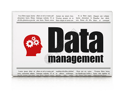 信息新闻概念 有数据管理和Hea的报纸图片