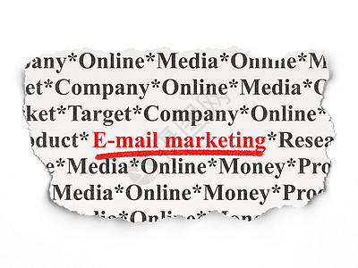 营销概念 电子邮件在纸面背景上的营销战略高清图片素材