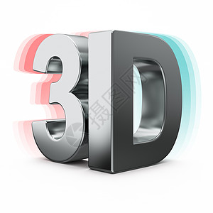 白色上的金属 3D 字词渲染格式字体立体声合金反光插图视频网络电影图片