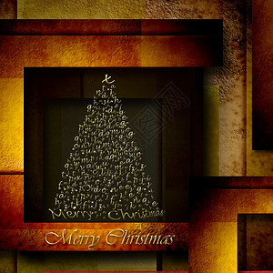 优雅背景的金色字母抽象圣诞树图片