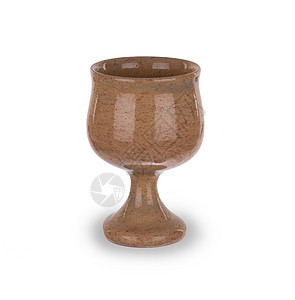 葡萄酒或啤酒的石头杯圣杯石头棕色白色杯子宗教高脚杯图片