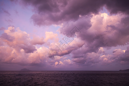夜夜天空热带地平线风景紫色海滩反射假期晴天太阳橙子图片