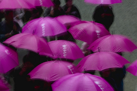 紫色雨伞下的人们高瞻远瞩的风景 在光天化日之下城市视图小群人色彩高架日光天气旅游图片