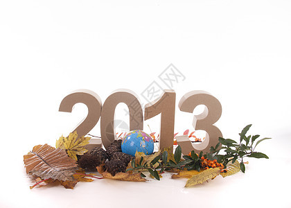 年份数全世界派对地球树叶节日世界庆典时间橡子背景图片