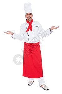 英俊厨师的肖像食谱厨房男人烹饪食物商业男生红色职业职员图片