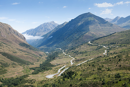 安道尔比利牛斯全景大山蓝色风景公国天空场地房子旅行旅游场景石头图片