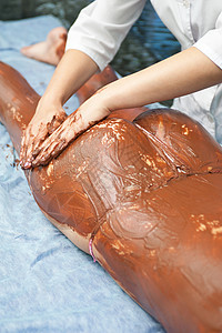 巧克力面罩化妆师奢华卫生女士女性美容沙龙呵护臀部温泉图片