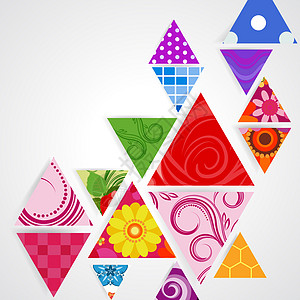 抽象的装饰三角形背景绿色墙纸几何学网络装饰品卡片运动海报白色红色图片