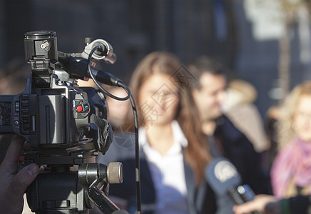 录像摄像机电视职业发布会技术新闻摄像师活动面试人手相机图片