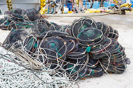 捕捞渔业的空捕渔陷阱图片