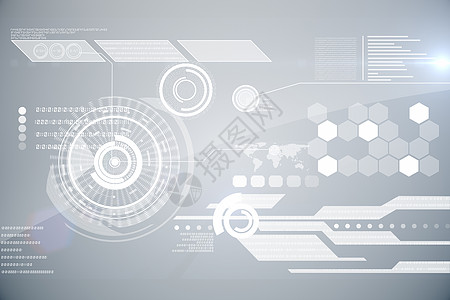 未来技术接口 未来技术界面灰色电脑科技计算机绘图未来派计算白色背景
