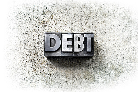 欠债债务信用卡金融字母古董打字稿凸版积木黑色金属财政图片