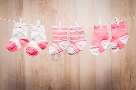 女婴婴儿袜衣夹衣服孩子粉色女孩绳索衣绳邀请函剪贴簿迎婴图片