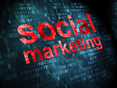 广告理念 数字背景下的社会营销网络互联网公司顾客数据活动像素化战略公关蓝色图片