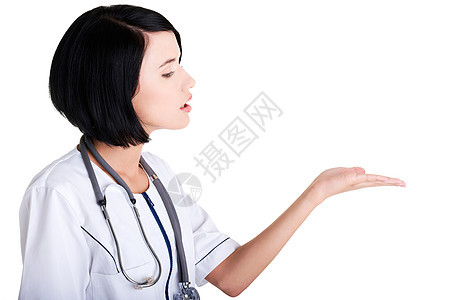提供和展示复制空间的女医生 女医生保健手臂实验室手势药品工作室外套职员女士医师图片
