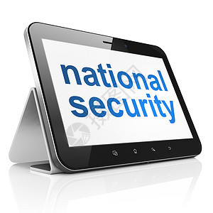 隐私概念 在平板电脑上设置国家安全财产裂缝药片保卫密码安全攻击技术站立政策图片