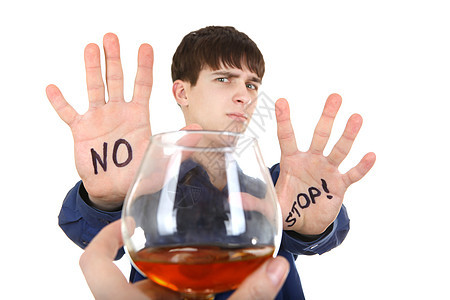青少年拒绝饮酒男性邮票衬衫酗酒棕榈玻璃手势饮料男人厌恶图片