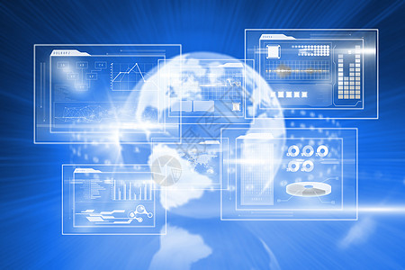 地球科技商业界面综合图像E计算机技术数学未来派全球电脑范围国际编码计算背景