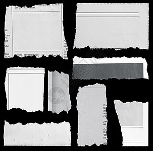 撕纸纸报纸剪裁宏观广告黑色空白设计元素磨损笔记图片
