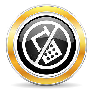 无电话适应症手机插图黑色按钮警报警告细胞网络圆圈图片